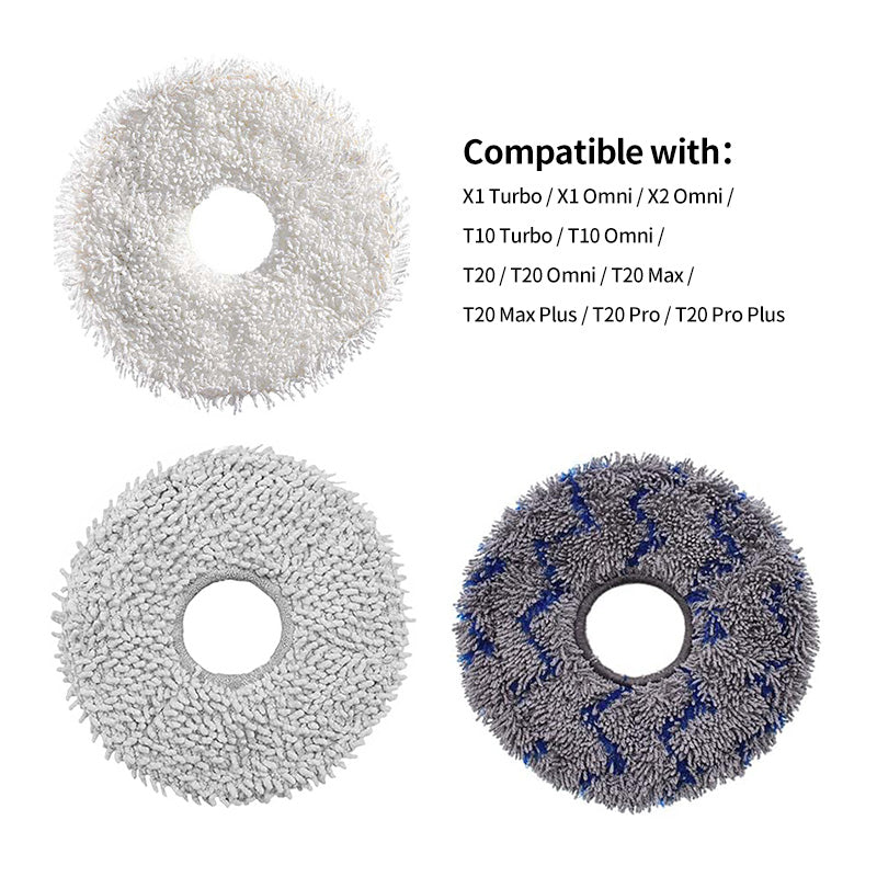 JUNSUNMAY 4Pcs Vacuum Cleaner Mop Pad for ECOVACS X1 Turbo / X1 Omni / X2 Omni / T10 Turbo / T10 Omni / T20 / T20 Omni