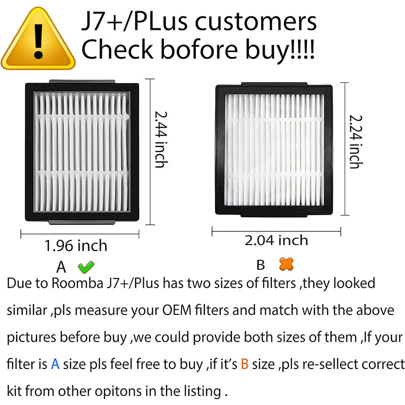 JUNSUNMAY For iRobot i3 / i3+ / i4 / i6 / i6+ / i7 / i7+ / i8 / i8+ / j7 / j7+ / E5 / E6 / E7 6Pcs Sweeper Filter with Brush