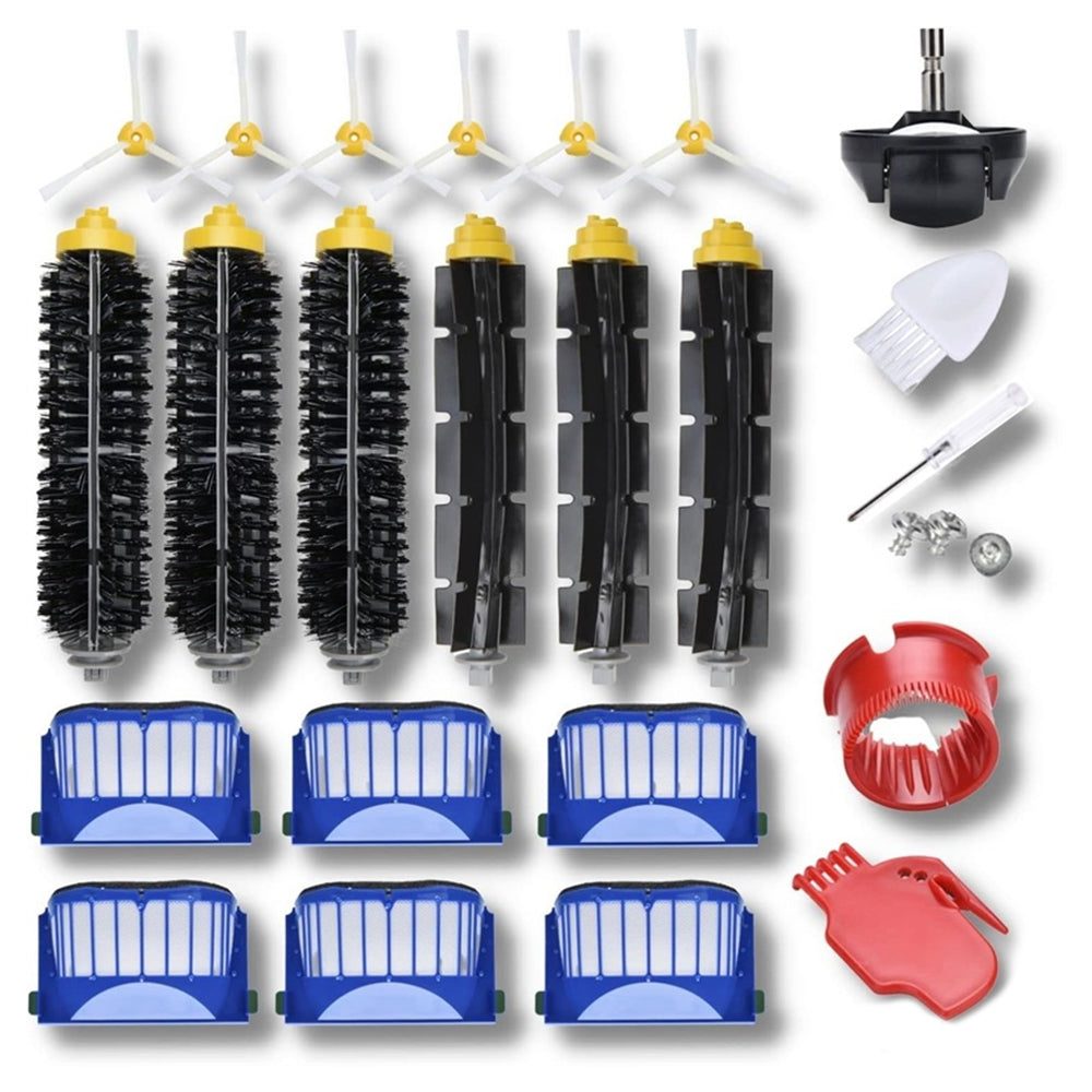 1 Set For iRobot Series 600 (6 Filter+6 Side-Edge Brush+3 Pairs Main Brush+4 Cleaning Tool+1 Wheel)
