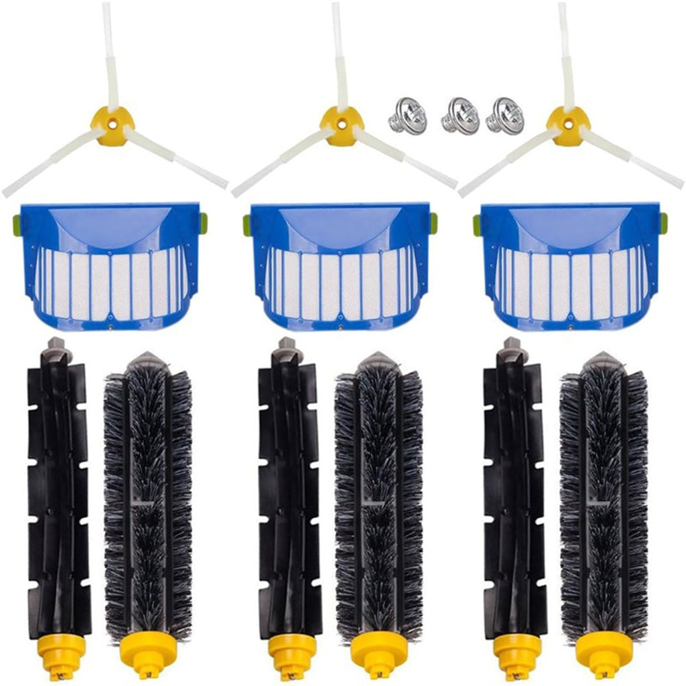 1 Set For iRobot Series 600 Cleaning Tools (3 PairsxMain Brush+3xFilter+3xSide-Edge Brush)