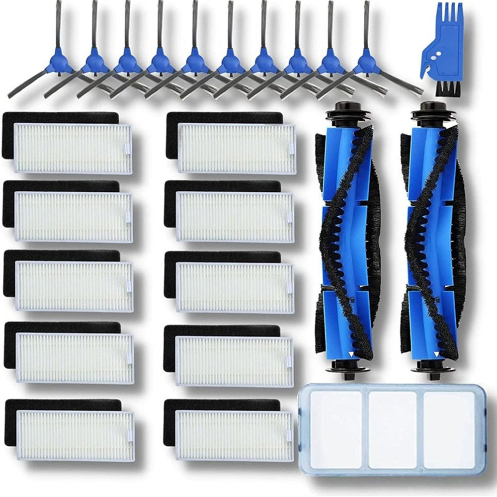 24Pcs / Set For Eufy RoboVac 11S / 15C / 30C / 35C Filter Kit Side-Edge Brush Main Brush Cleaning Tool