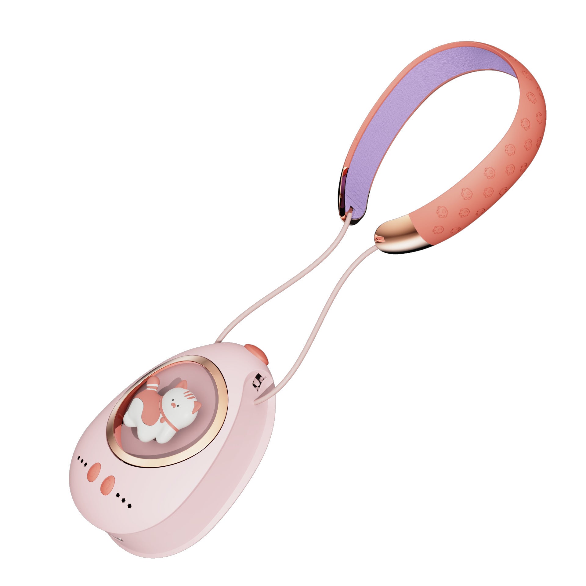 N1 2-in-1 5000mAh Fast Heating Cartoon Cat Hand Warmer Hot Compress Neckband