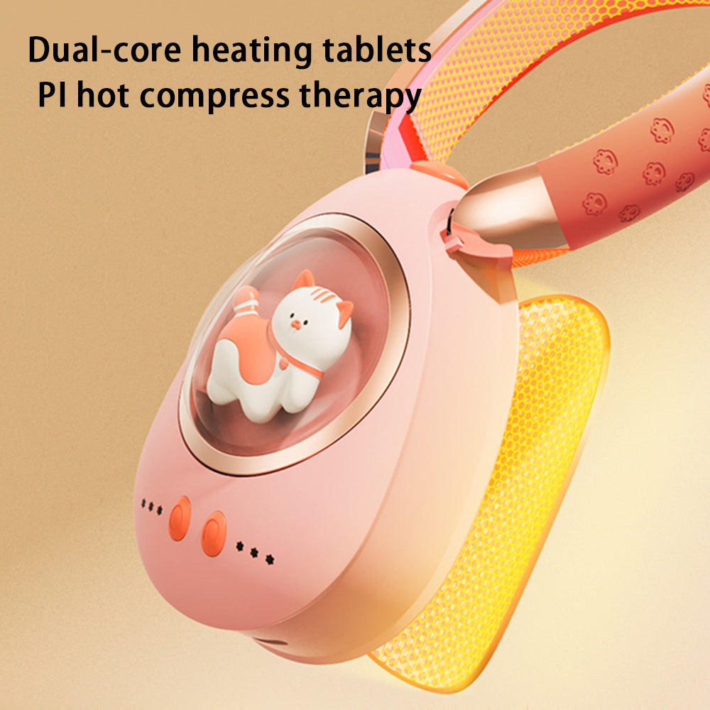 N1 2-in-1 5000mAh Fast Heating Cartoon Cat Hand Warmer Hot Compress Neckband
