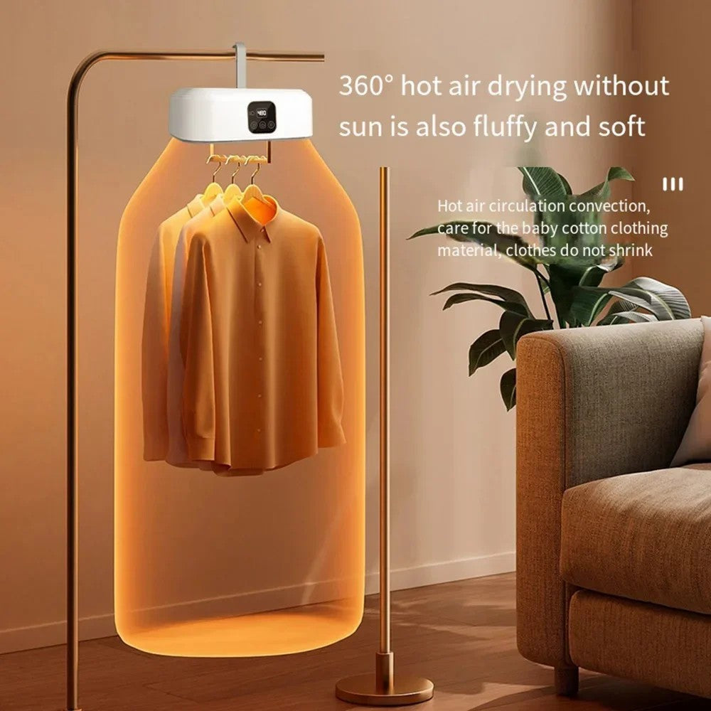 GYJ-001 Portable Clothes Dryer Quick Drying Foldable Electric Dryer with Remote, EU Plug