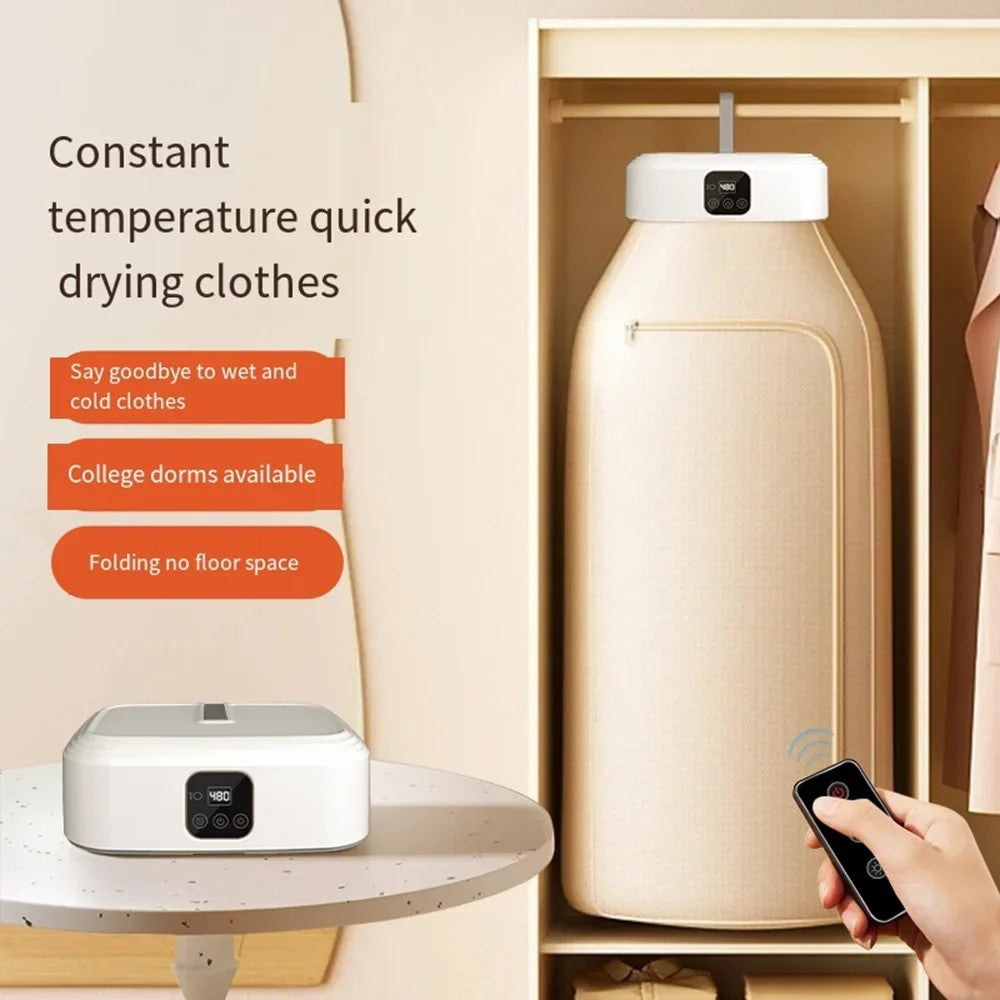 GYJ-001 Portable Clothes Dryer Quick Drying Foldable Electric Dryer with Remote, EU Plug