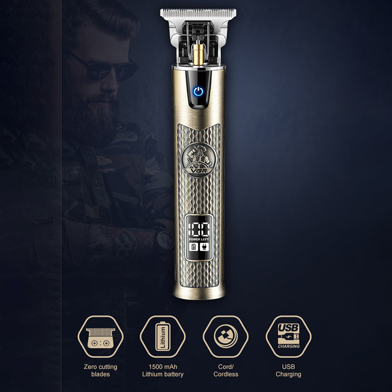 VGR V-983 Hair Clippers for Men LCD Display Rechargeable Electric Cordless Trimmer Hair Cutting