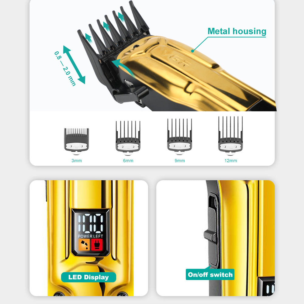 VGR V-138 Metal Hair Clipper Hair Shaver Trimmer with Digital Screen