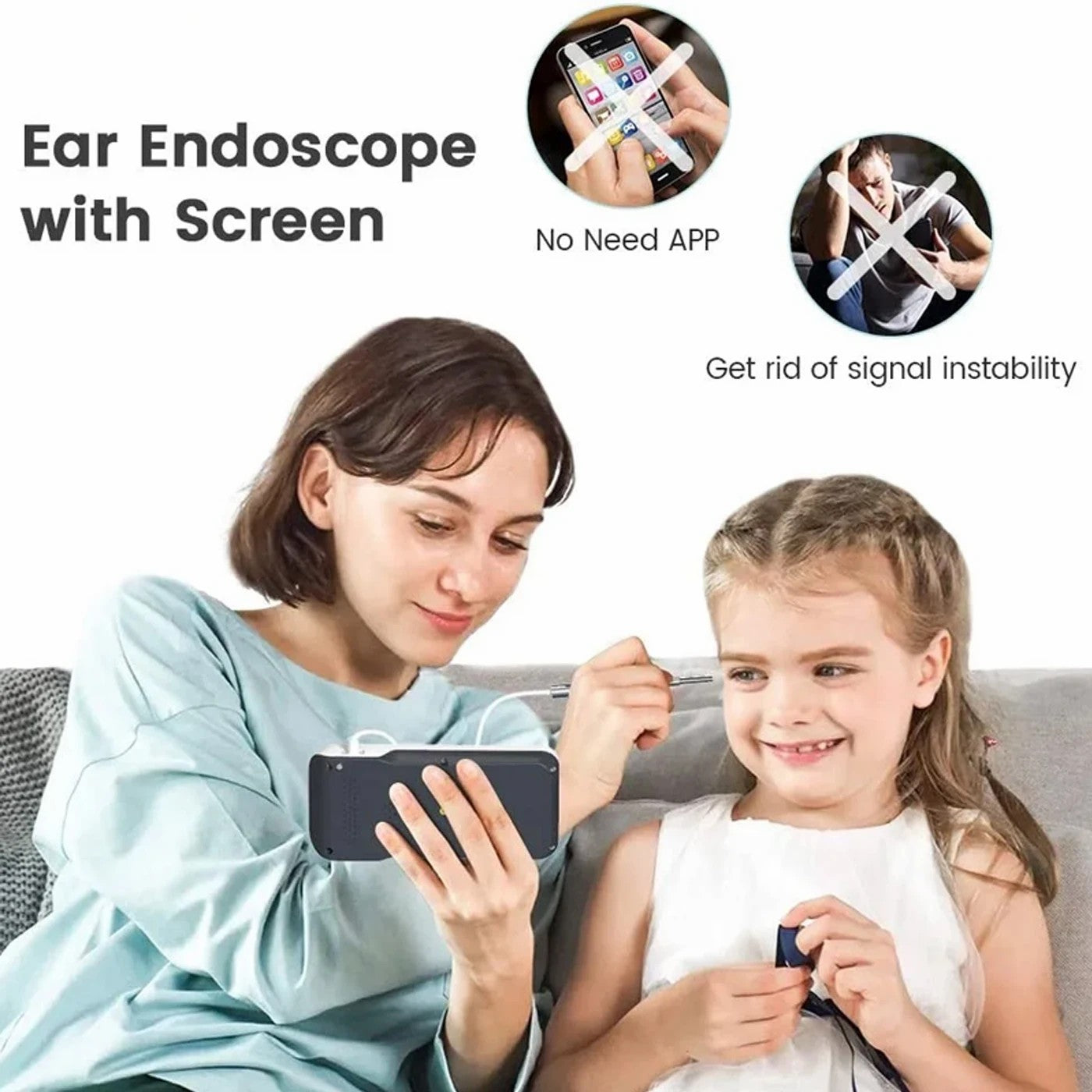 TESLONG MS450 HD 4.5-Inch Smart Screen Visual Ear Endoscope, 3.9mm Ear Otoscope