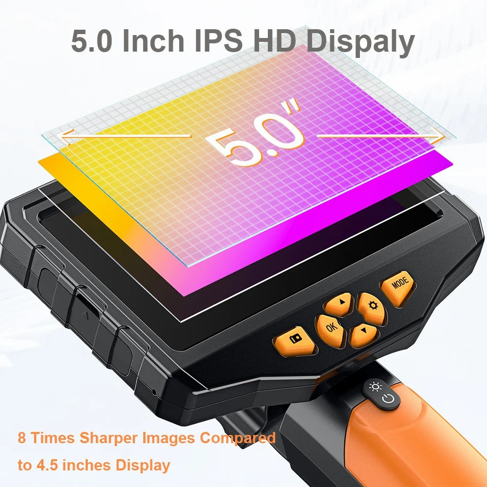 TESLONG NTS300 5.0-Inch Display 7.6mm Lens Diameter 5M Pipe Inspection Endoscope