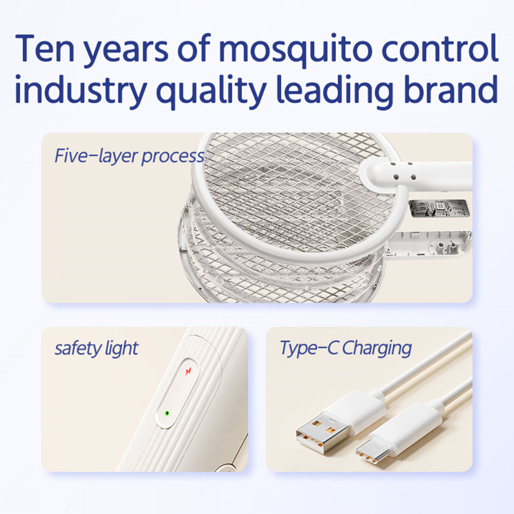 XIAOMIYOUPIN QUALITELL C2 Rechargeable Bug Zapper Lamp Electric Fly Mosquito Swatter Racket
