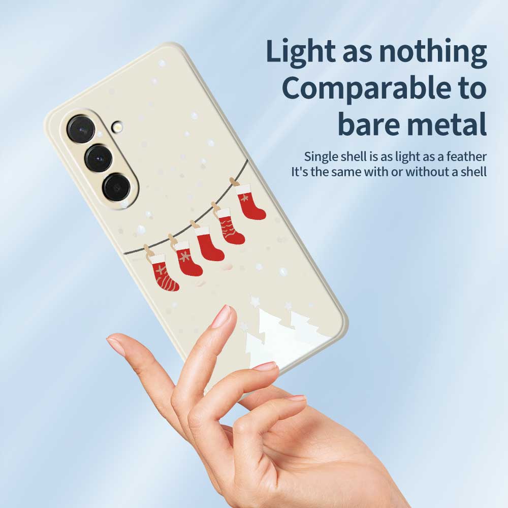 For Samsung Galaxy A36 5G Case Christmas Stockings Pattern Printing Straight Edge TPU Phone Back Cover Green