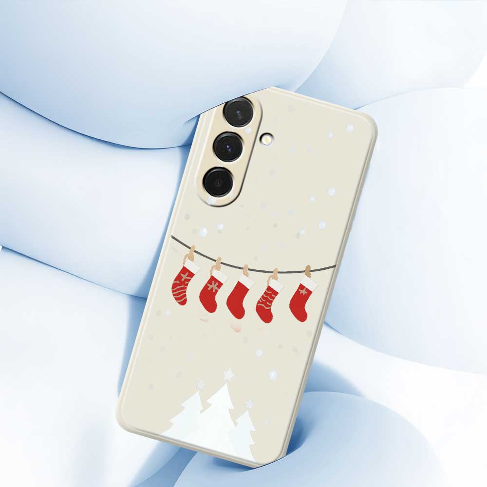 For Samsung Galaxy A36 5G Case Christmas Stockings Pattern Printing Straight Edge TPU Phone Back Cover Green