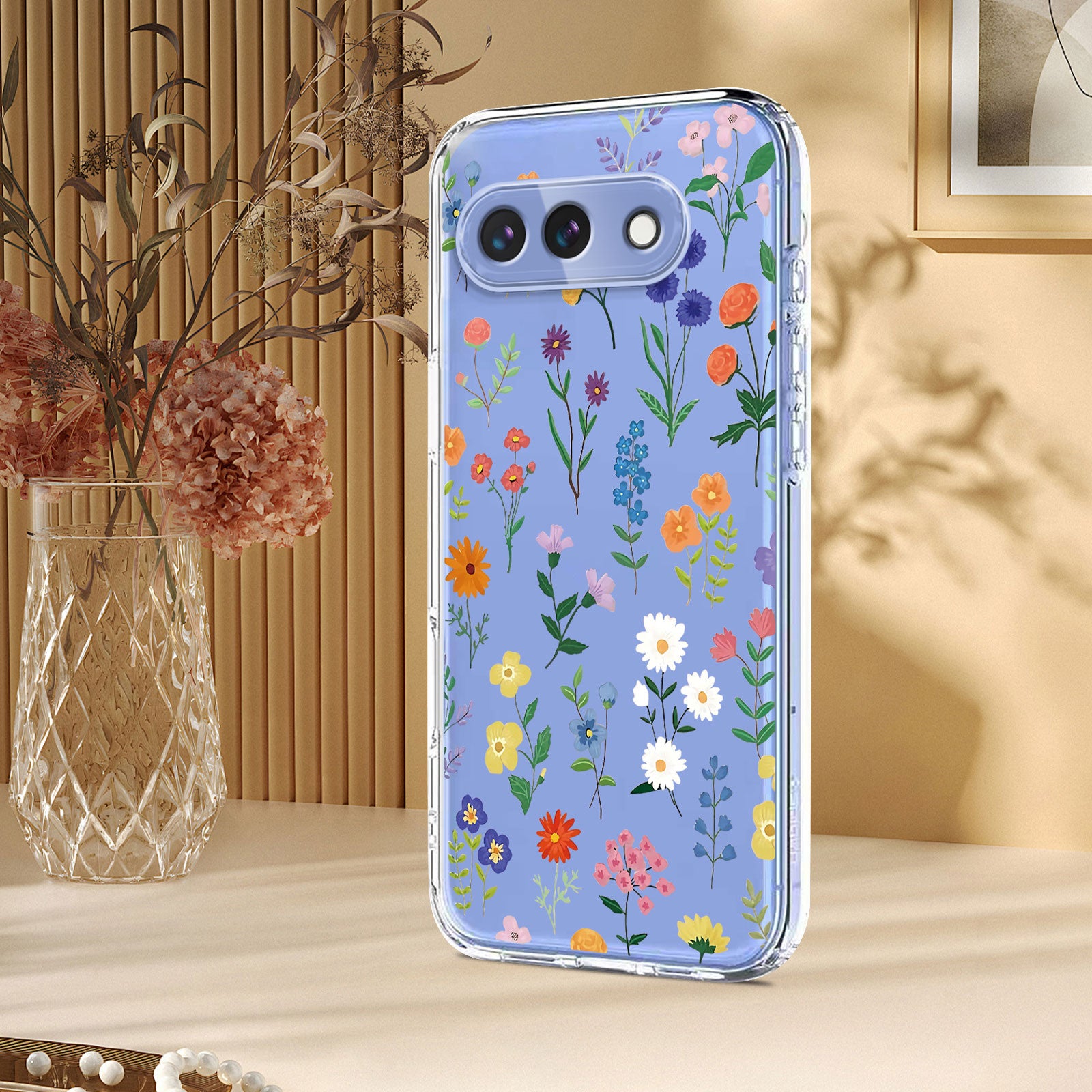 For Google Pixel 9a Case Butterfly Floral Pattern Printing TPU Phone Back Cover Daisies