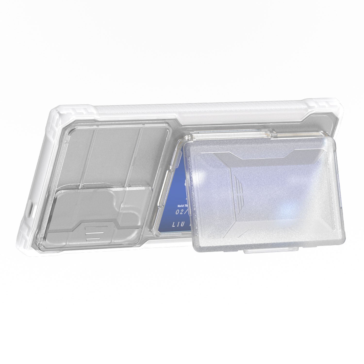 GKK For Samsung Galaxy S24 Ultra Lens Protection Case Card Slot Kickstand Phone Cover - Transparent