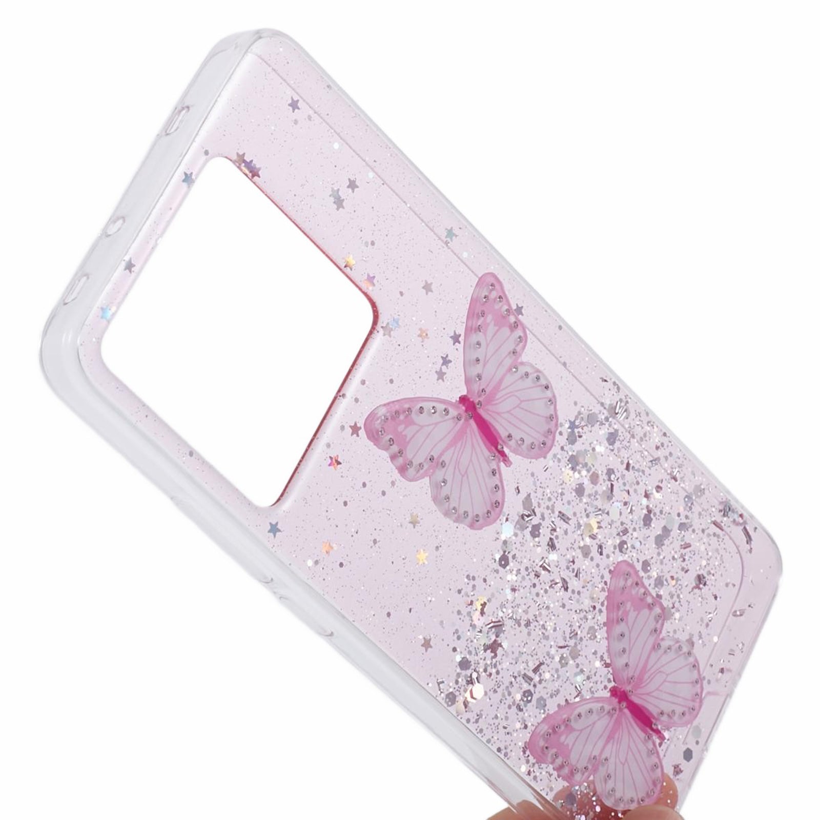 AW Series For Xiaomi 13T / 13T Pro / Redmi K60 Ultra Phone Case Epoxy Butterfly Cover - Pink