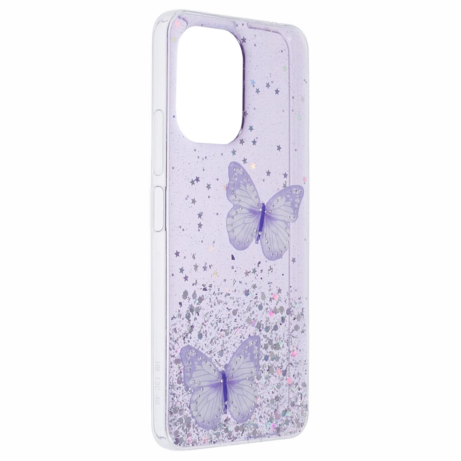 AW Series For Xiaomi Redmi 13C 4G / Poco C65 4G Phone Case TPU+PVC Butterfly Cover - Purple