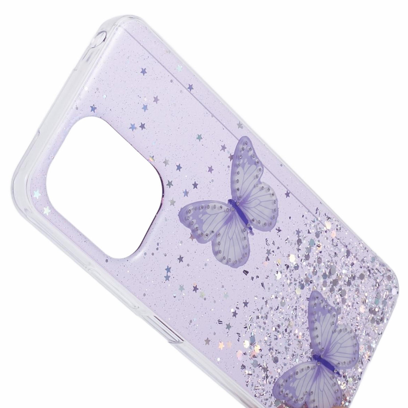 AW Series For Xiaomi Redmi 13C 4G / Poco C65 4G Phone Case TPU+PVC Butterfly Cover - Purple
