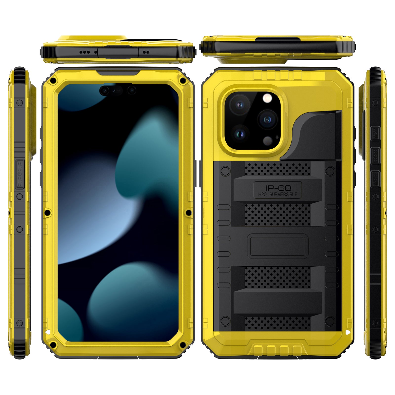 For iPhone 15 Pro Max IP68 Waterproof Case Anti-drop Phone Cover with Screen Protector - Black