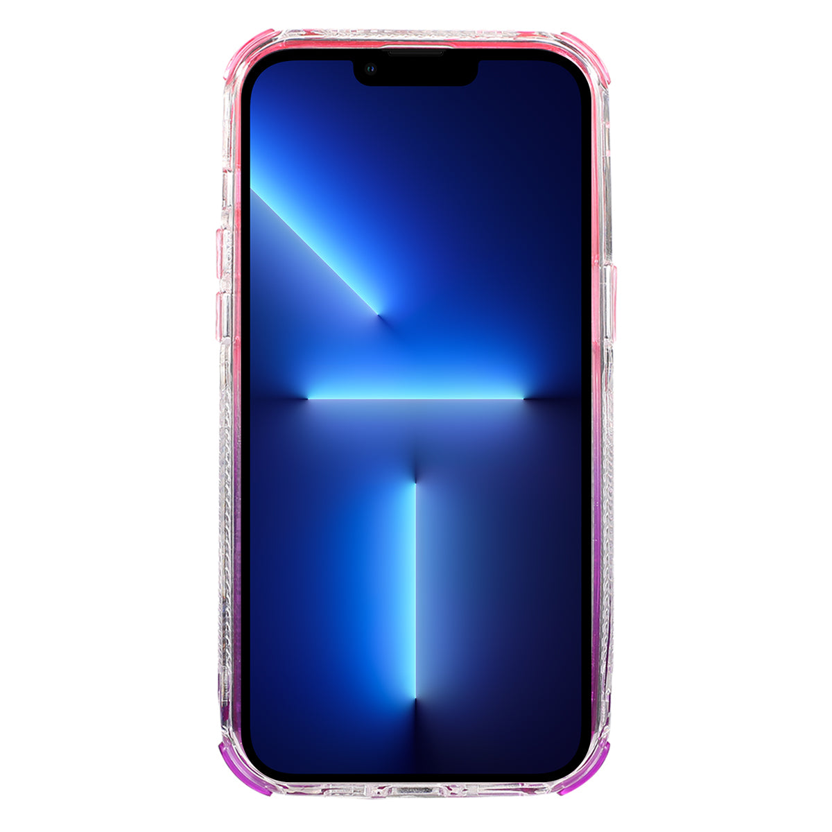 For iPhone 13 Pro Max 6.7 inch Case TPU+PC Sparkle Gradient Quicksand Cell Phone Cover - Pink+Purple