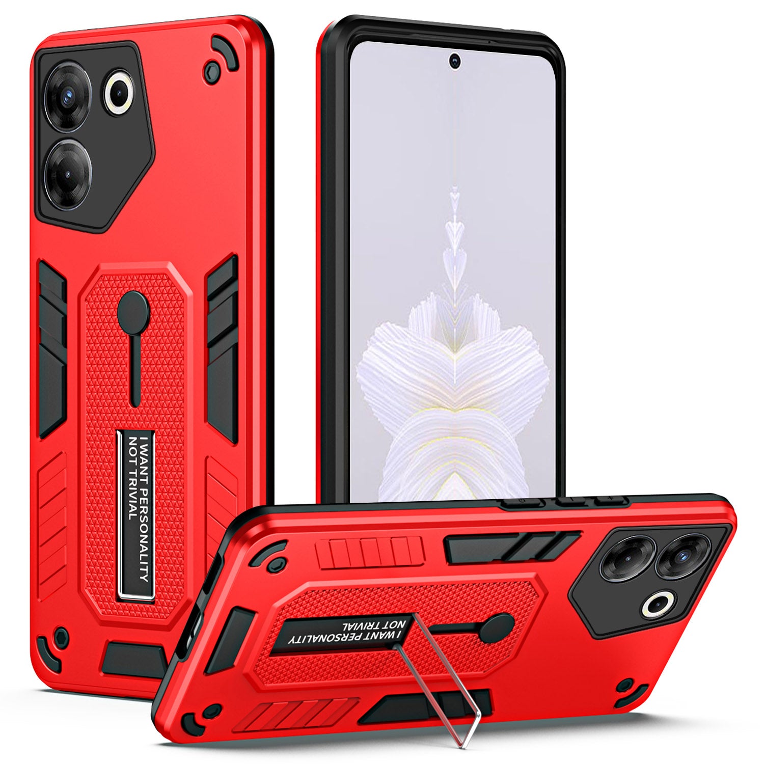 For Transsion Tecno Camon 20 Pro 5G Metal Kickstand Phone Case PC+TPU Dual Layer Protction - Blue