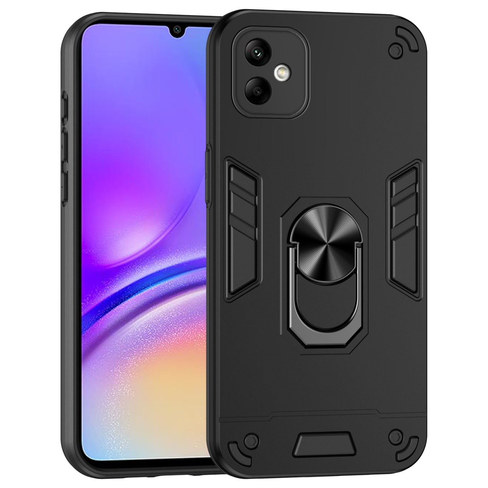 For Samsung Galaxy A05 4G Phone Case 360 Degree Rotation Ring Kickstand - Blue