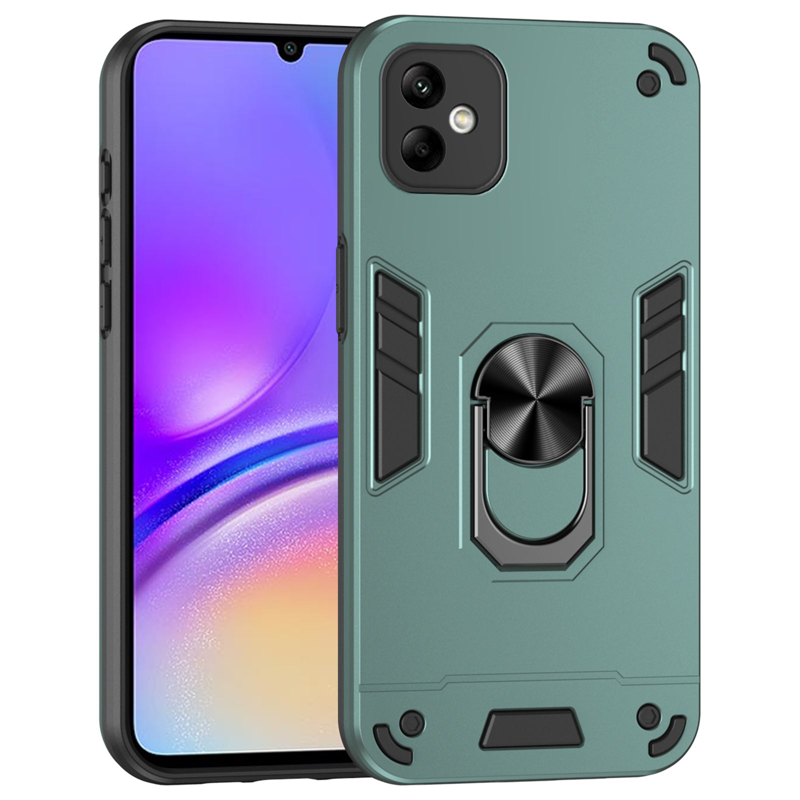 For Samsung Galaxy A05 4G Phone Case 360 Degree Rotation Ring Kickstand - Blue