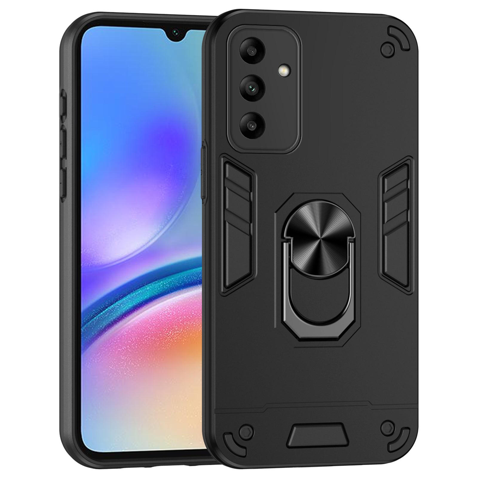 For Samsung Galaxy A05s 4G Phone Case PC+TPU Cover Rotary Kickstand - Green