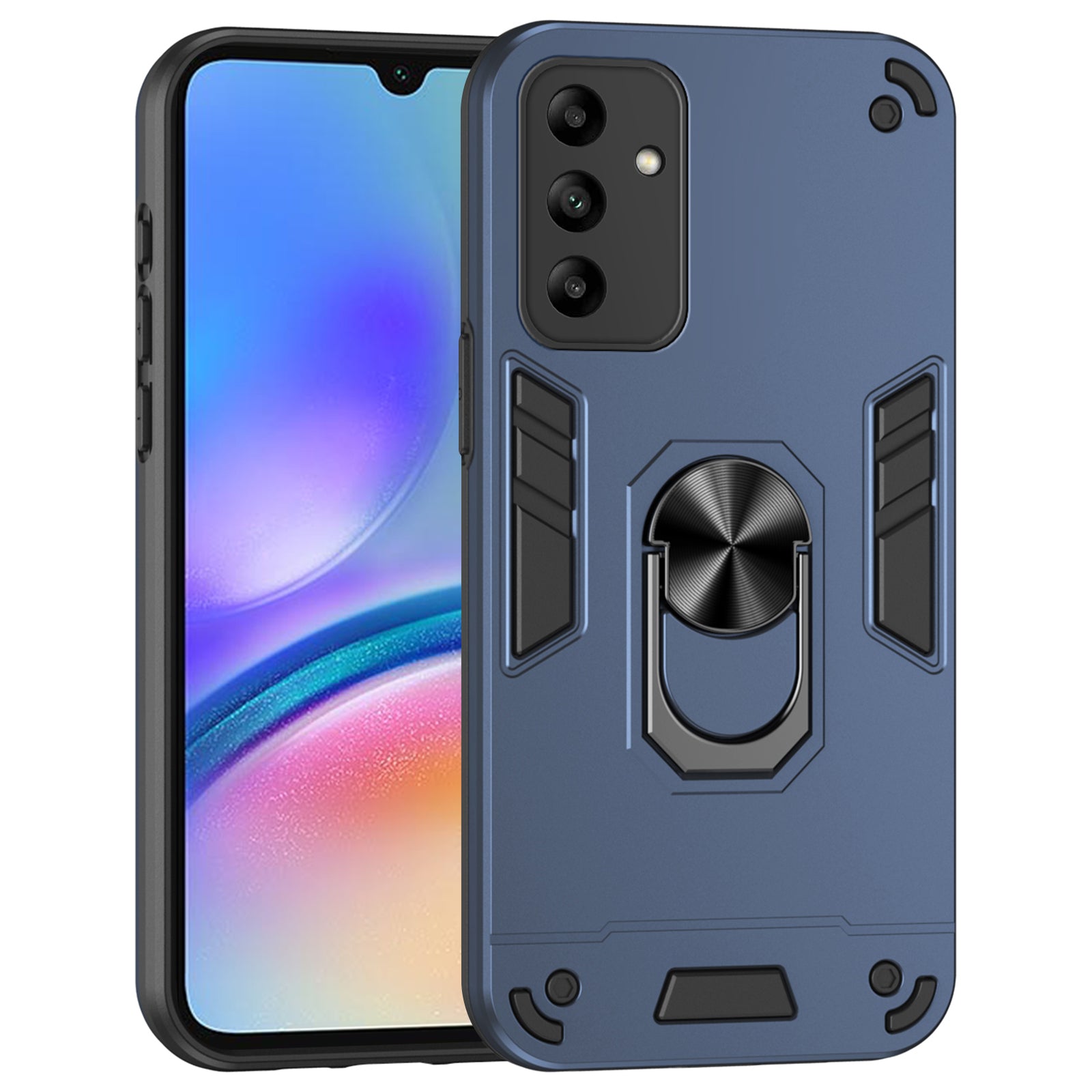 For Samsung Galaxy A05s 4G Phone Case PC+TPU Cover Rotary Kickstand - Green