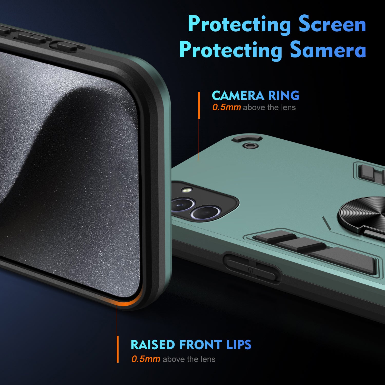 For Samsung Galaxy A54 5G Kickstand Phone Case Support Magnetic Car Mount - Green