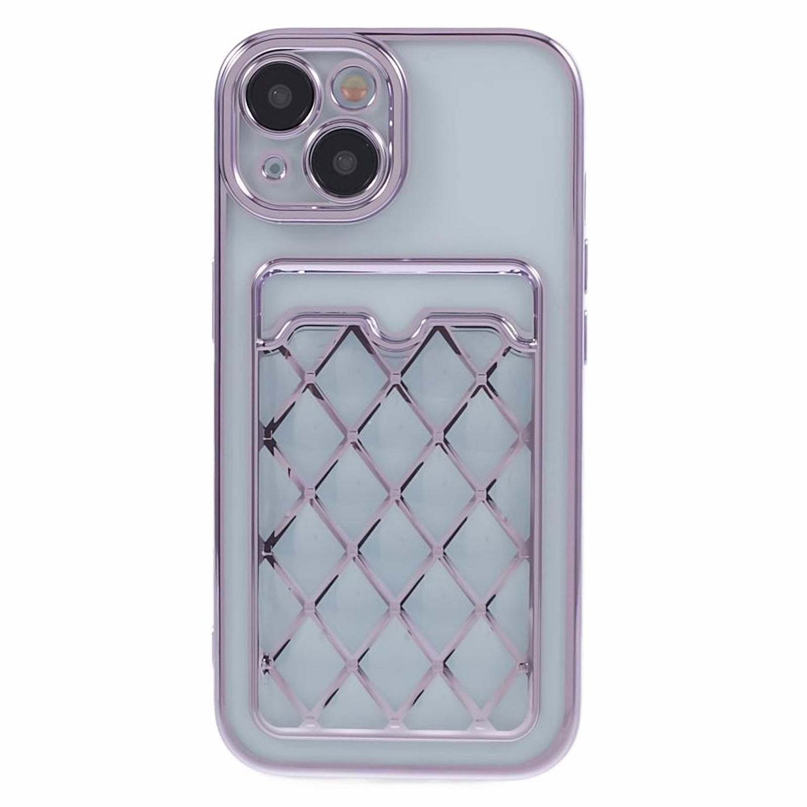 JJ Series For iPhone 14 Cell Phone Case Card Holder Electroplated TPU Anti-fall Shell - Gold