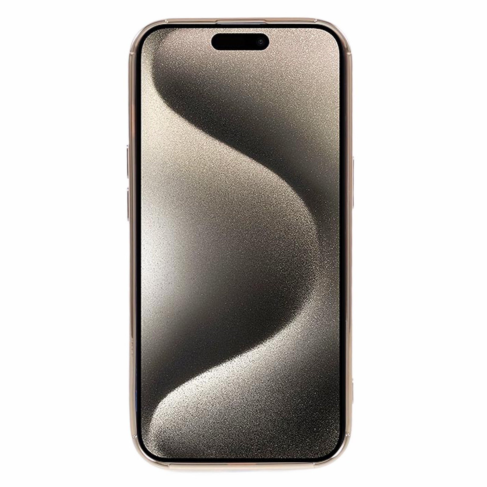 JJ Series For iPhone 15 Soft TPU Case Drop-proof Laser Carving Electroplated Card Slot Shell - Gold