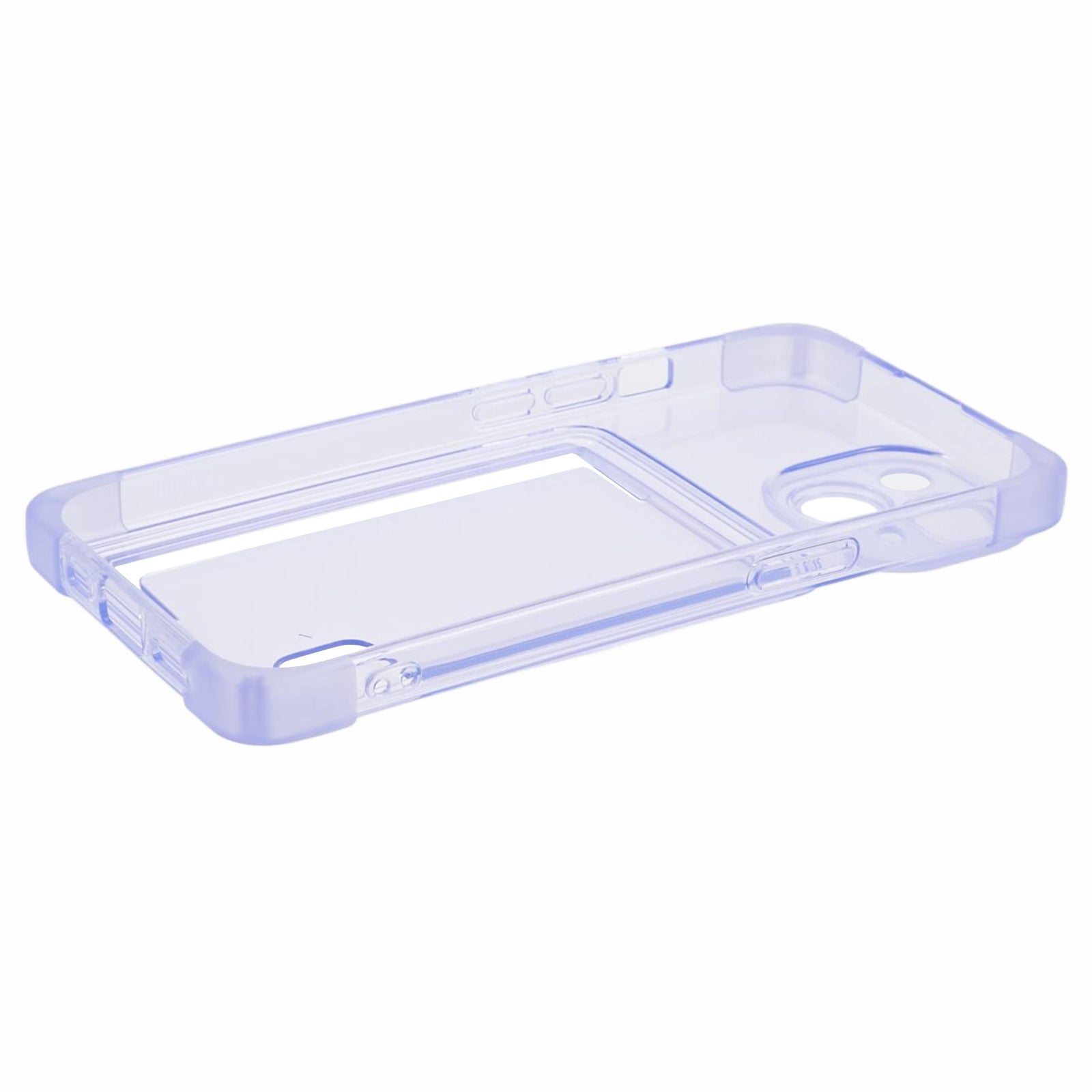 HRX Series for iPhone 13 Phone Case with Card Holder Anti-drop Cover - Transparent Purple