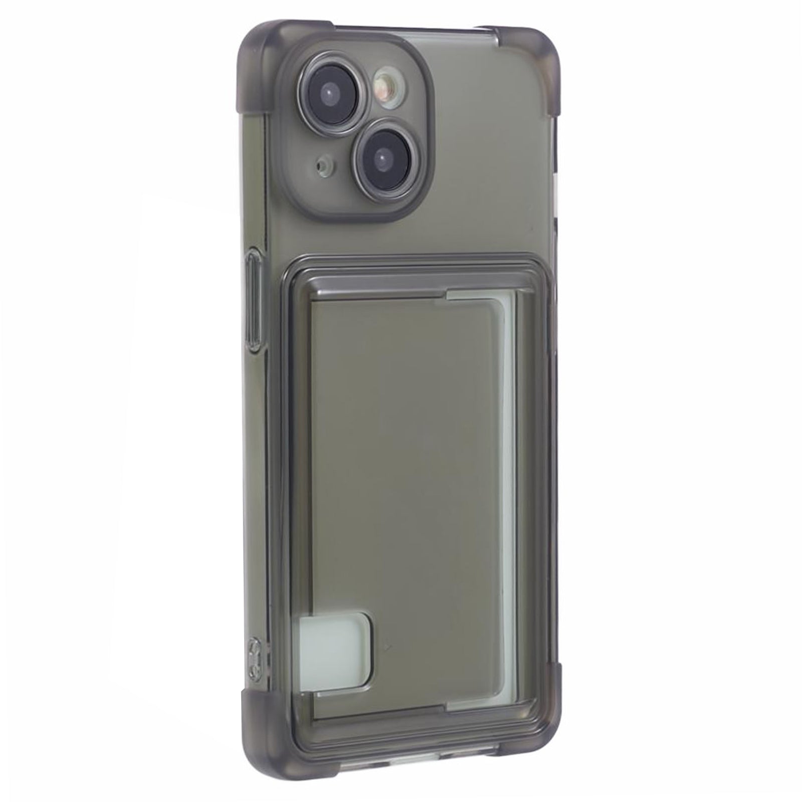 HRX Series for iPhone 13 Phone Case with Card Holder Anti-drop Cover - Transparent Purple