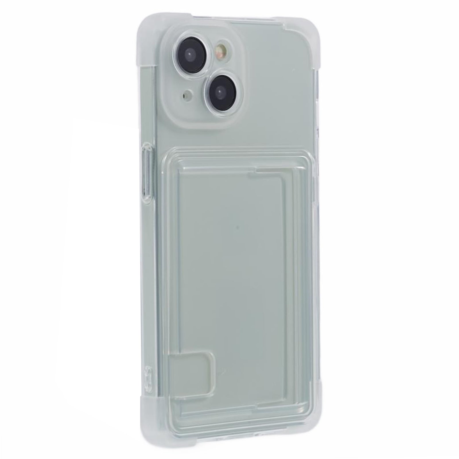 HRX Series for iPhone 13 Phone Case with Card Holder Anti-drop Cover - Transparent Purple