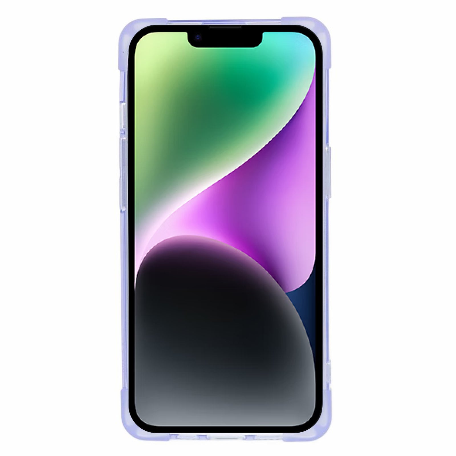 HRX Series for iPhone 14 Phone Case TPU Back Cover with Card Holder - Transparent Purple