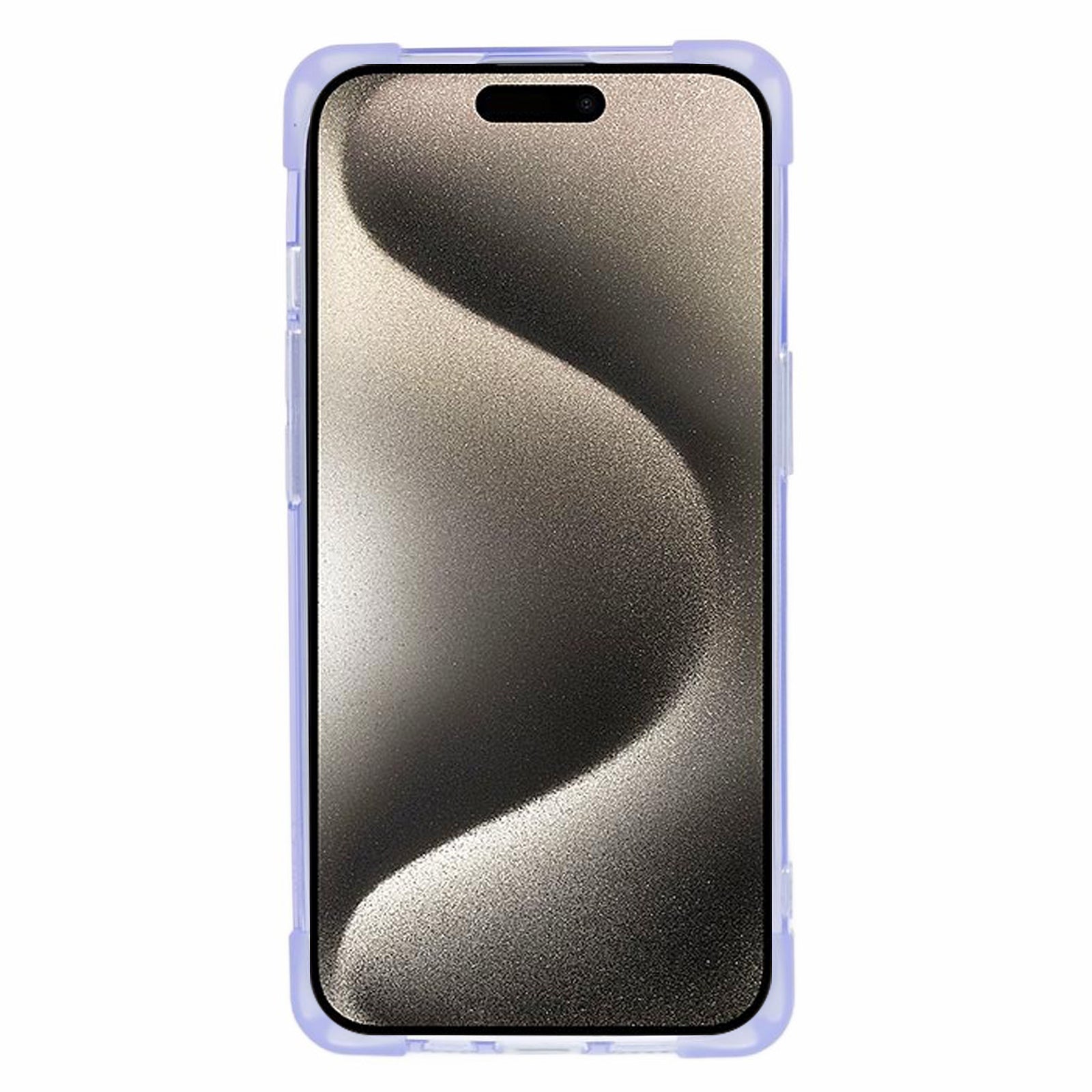 HRX Series for iPhone 15 TPU Phone Case Four Corner Protection Cover - Transparent Purple