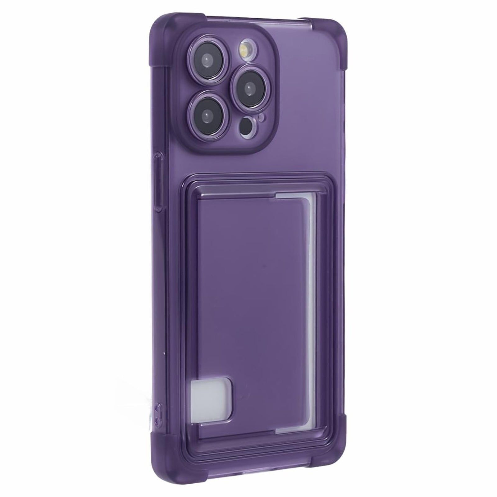 HRX Series for iPhone 14 Pro Max TPU Case with Card Holder Four Corner Protection - Transparent Black