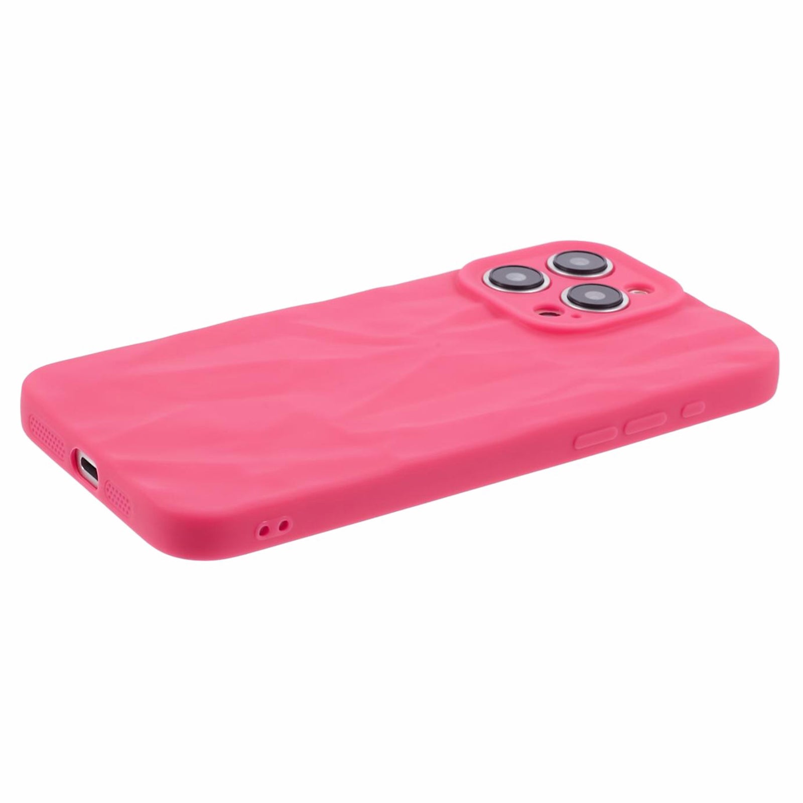 HRX Series For iPhone 14 Pro Case Slim-Fit TPU 3D Wrinkled Uneven Protective Shell - Rose