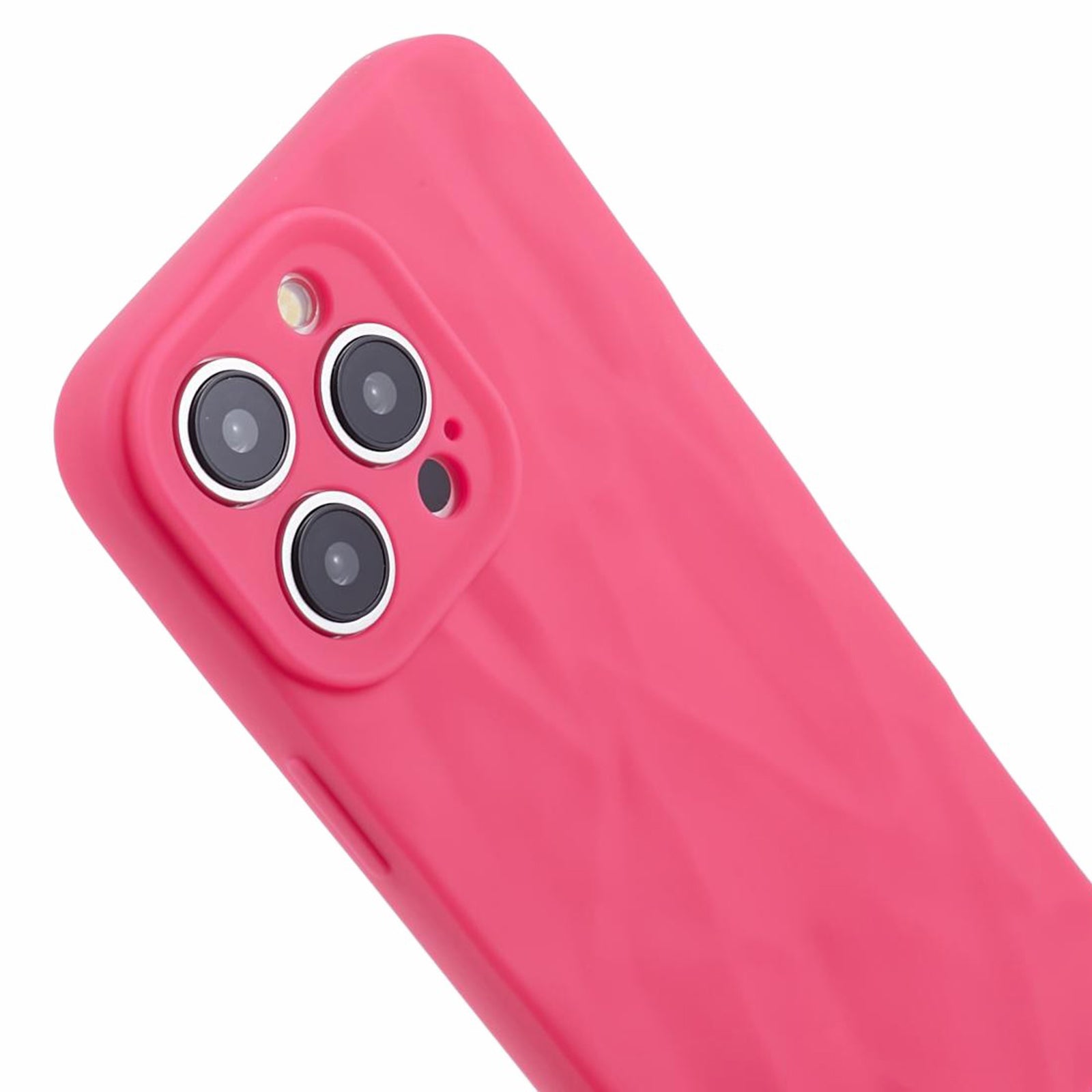 HRX Series For iPhone 14 Pro Case Slim-Fit TPU 3D Wrinkled Uneven Protective Shell - Rose