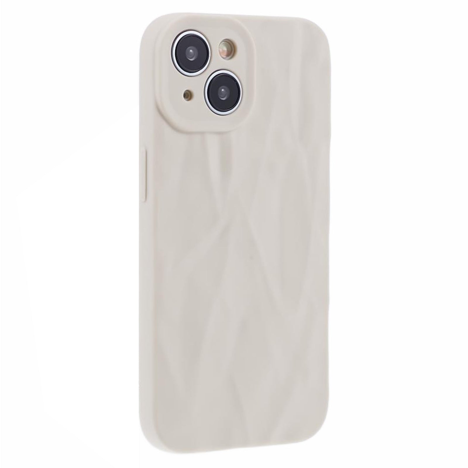 HRX Series For iPhone 13 6.1 inch Case  3D Pleats Wrinkle Drop-proof TPU Protective Shell - White