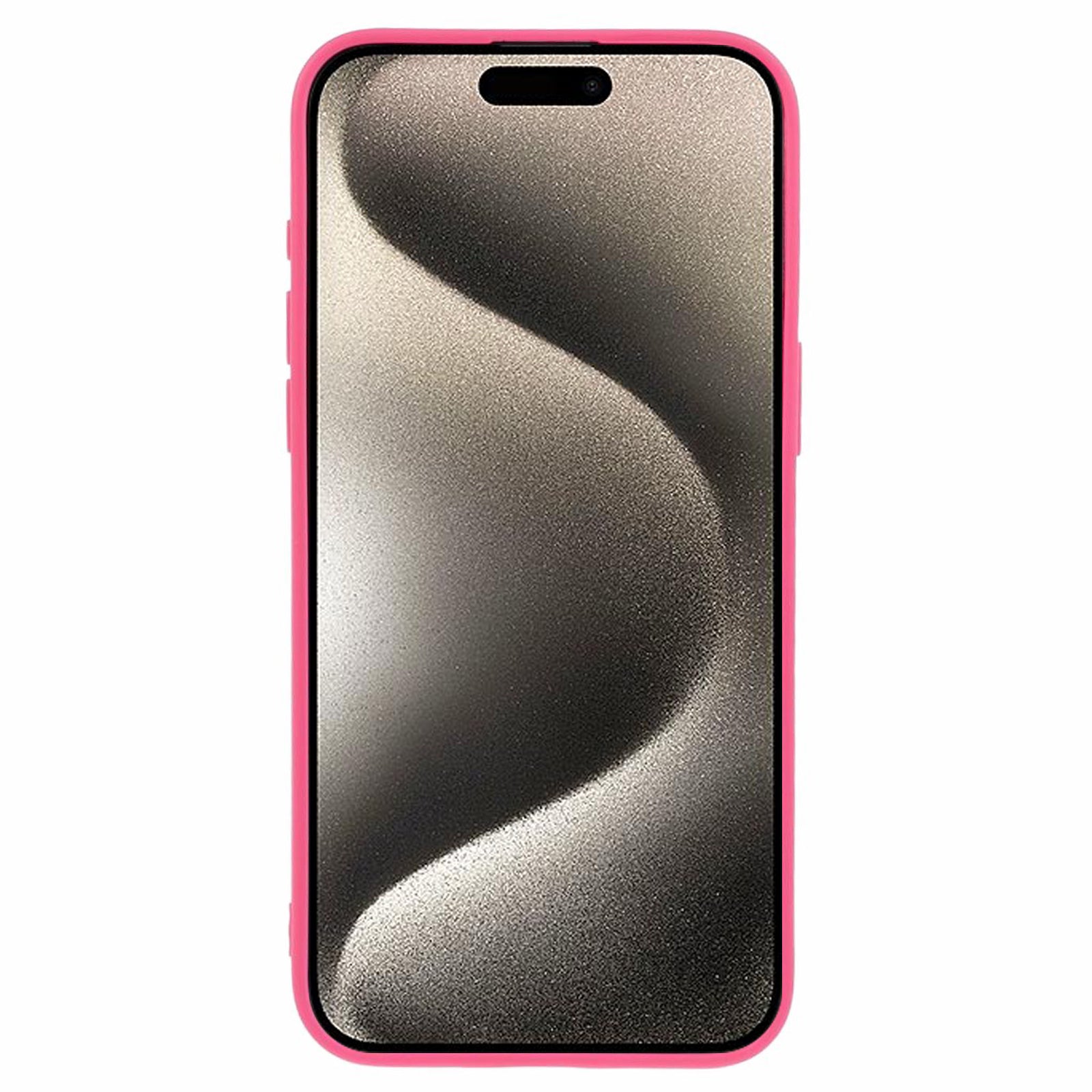 HRX Series For iPhone 15 Pro Max Case Solid Color Wrinkled Uneven Shockproof Soft TPU Cover - Rose