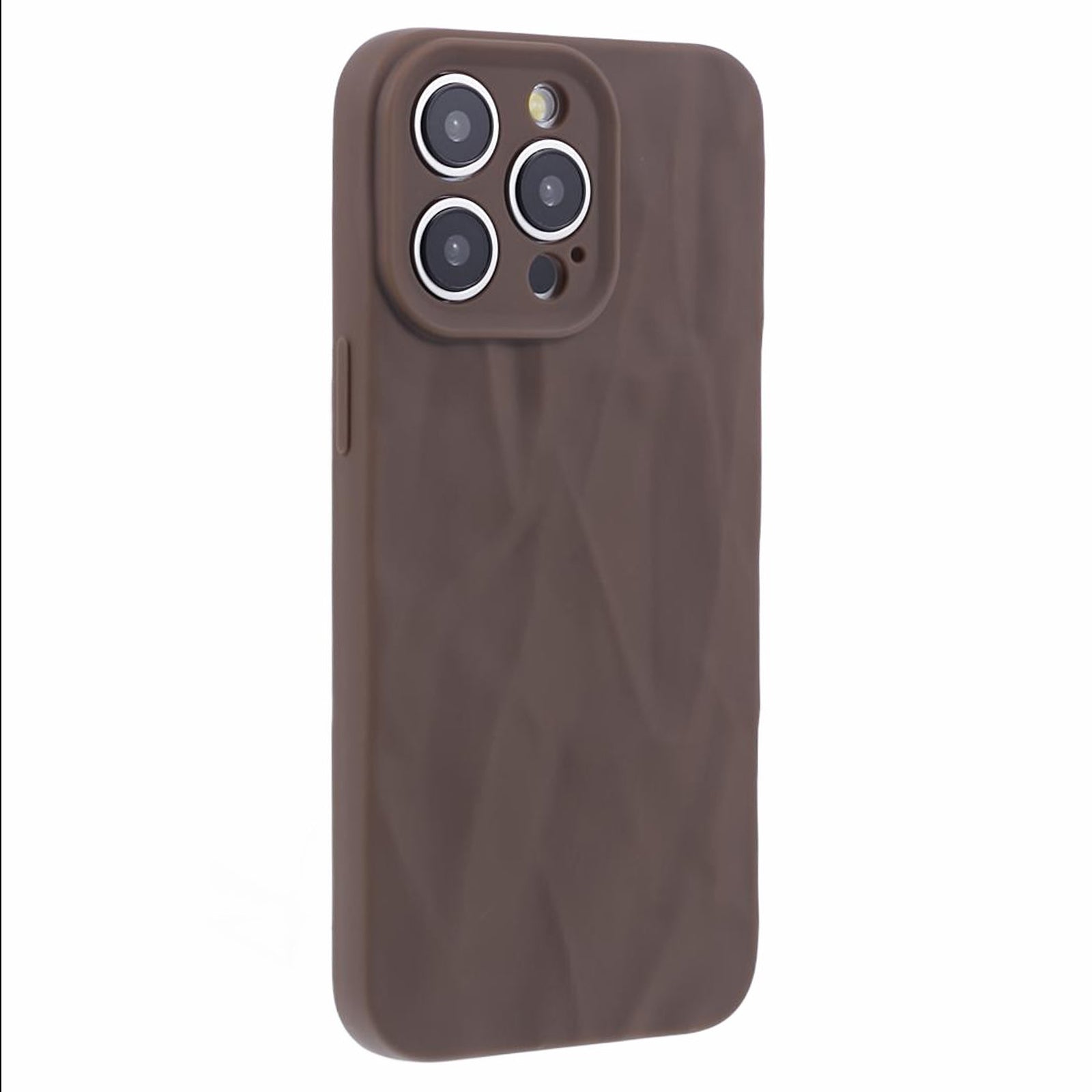 HRX Series For iPhone 15 Pro Max Case Solid Color Wrinkled Uneven Shockproof Soft TPU Cover - Rose