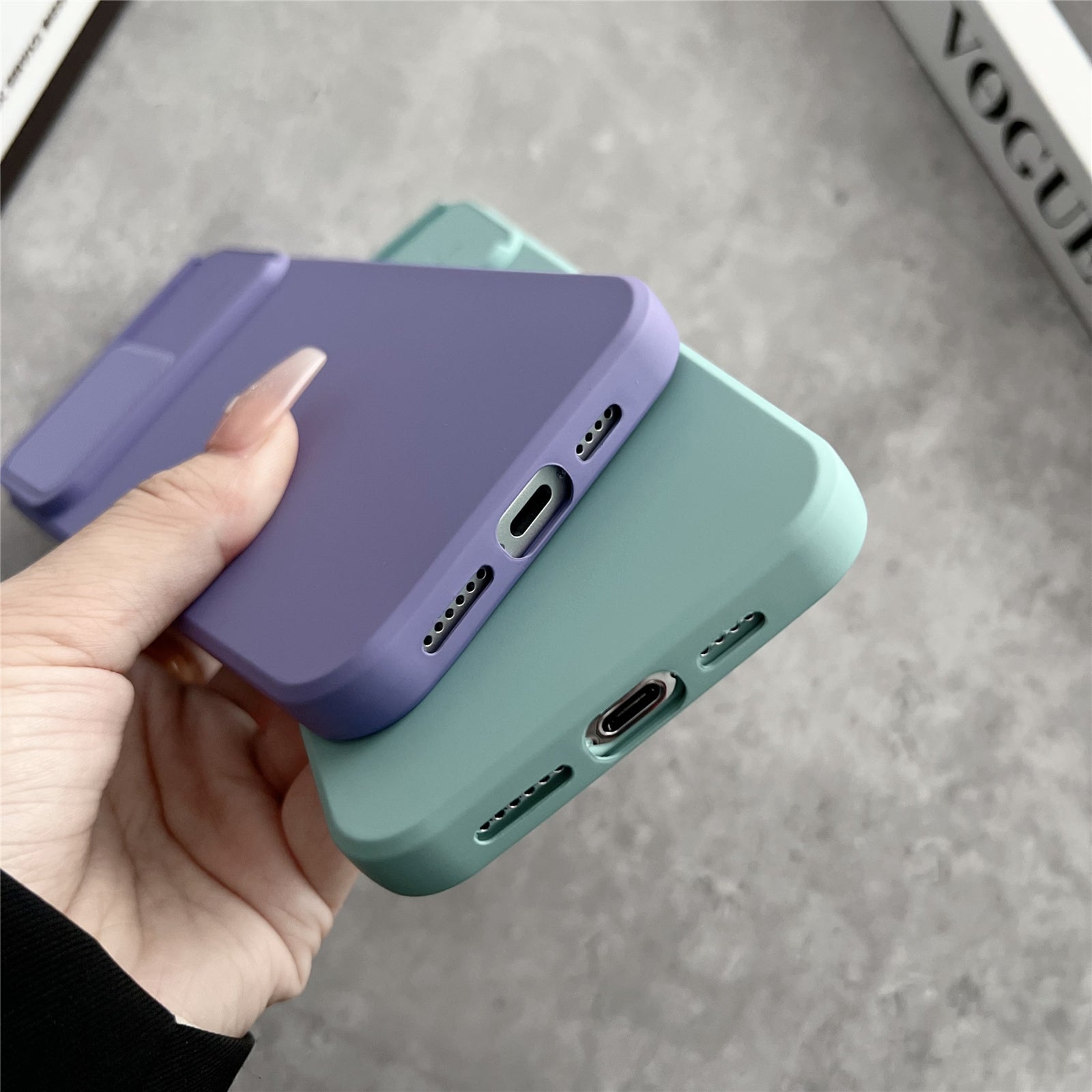 TMT Series for iPhone 14 Pro Max Cell Phone Case Slide Lens Protection TPU Slim-Fit Back Cover - Purple