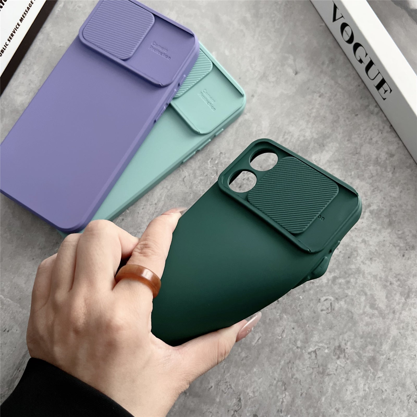TMT Series for iPhone 14 Pro Max Cell Phone Case Slide Lens Protection TPU Slim-Fit Back Cover - Purple