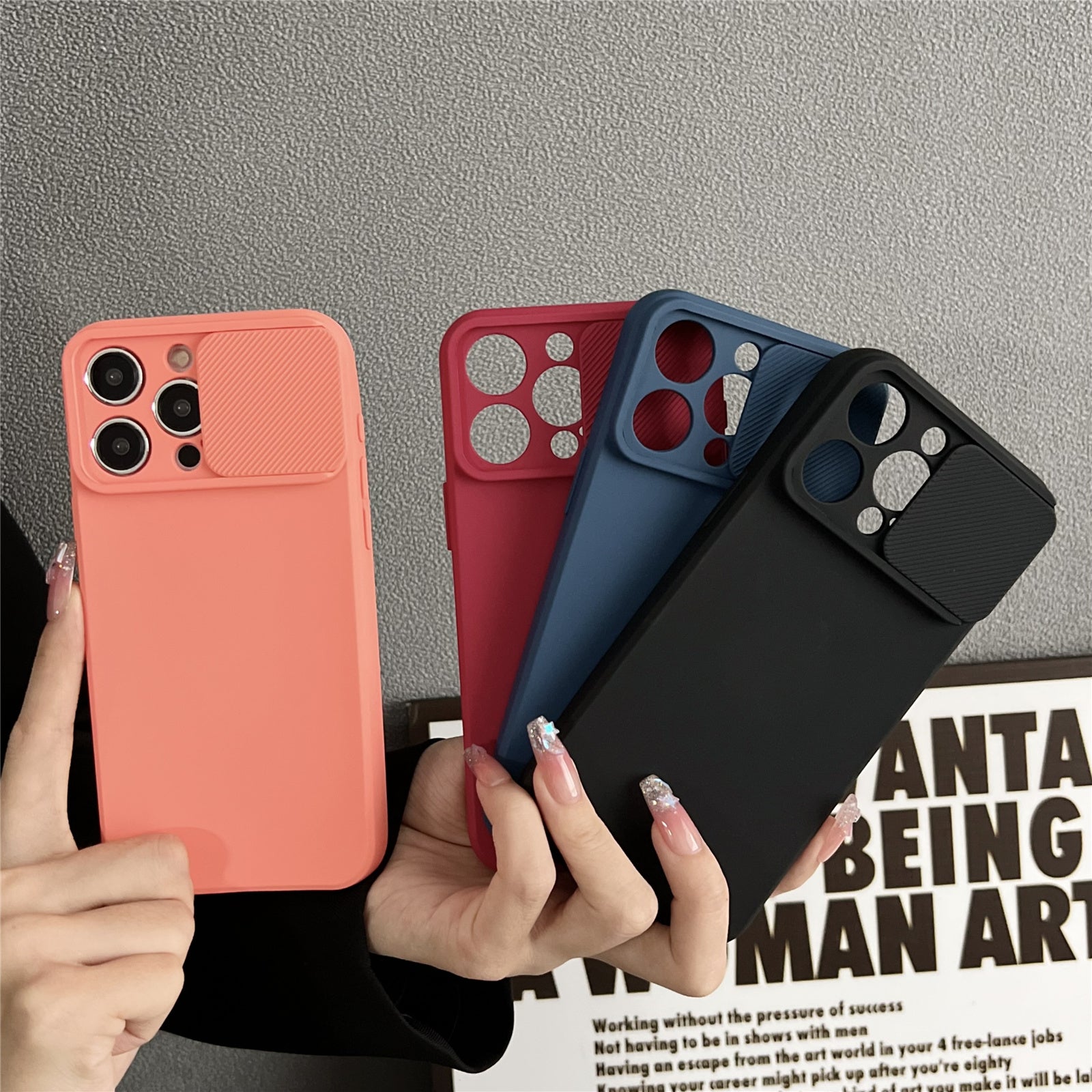 TMT Series for iPhone 14 Pro Max Cell Phone Case Slide Lens Protection TPU Slim-Fit Back Cover - Purple