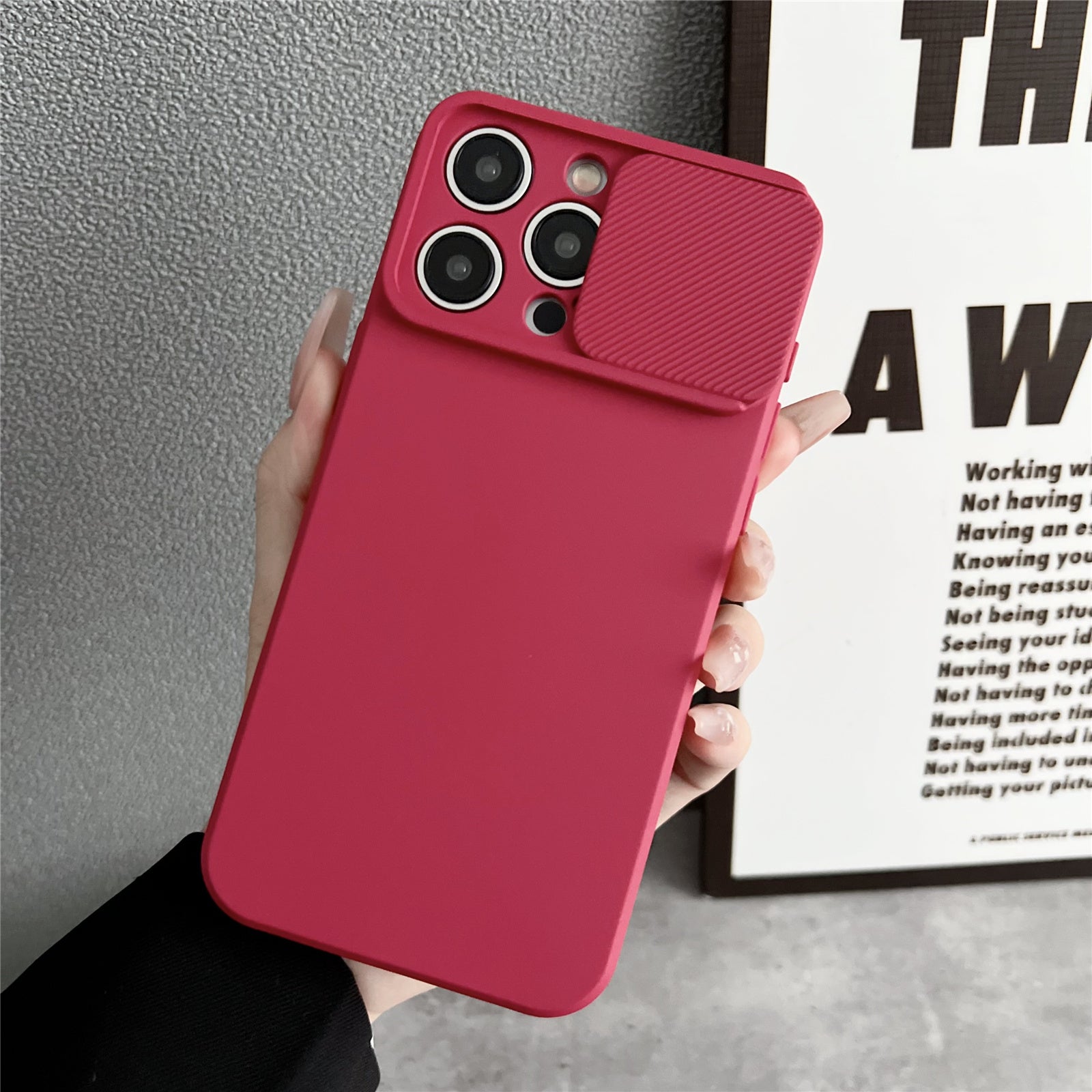 TMT Series for iPhone 14 Pro Max Cell Phone Case Slide Lens Protection TPU Slim-Fit Back Cover - Purple