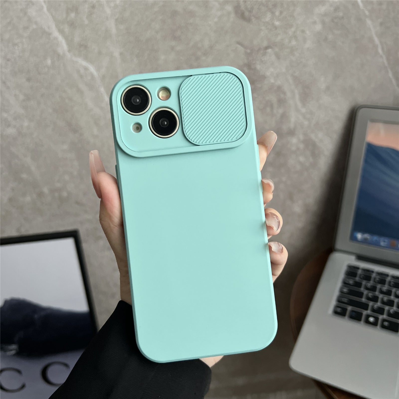 TMT Series Phone Case for iPhone 13 Soft TPU Protective Cover with Camera Protector - Baby Blue
