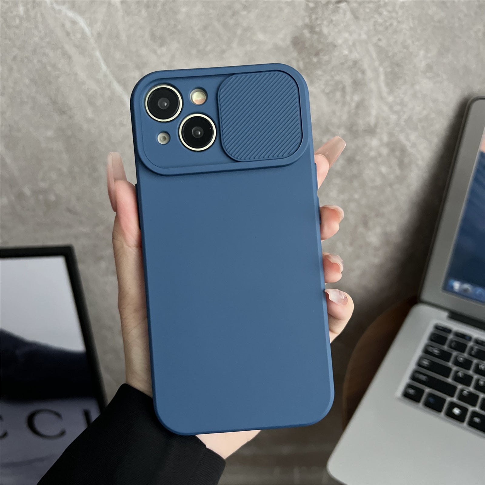 TMT Series Phone Case for iPhone 13 Soft TPU Protective Cover with Camera Protector - Baby Blue