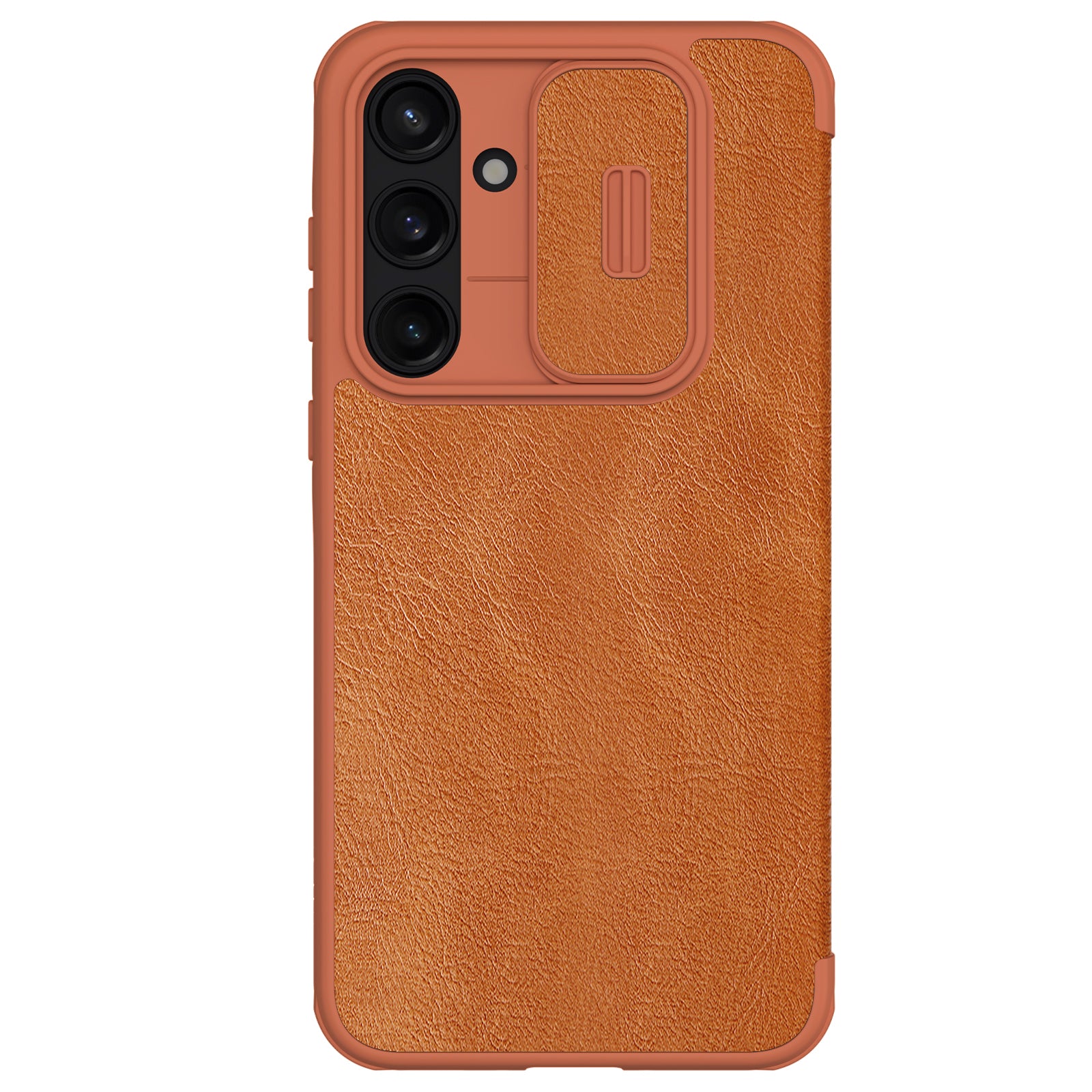 NILLKIN Qin Pro Series for Samsung Galaxy A35 5G Phone Case PU Leather Flip Cover with Card Holder - Brown