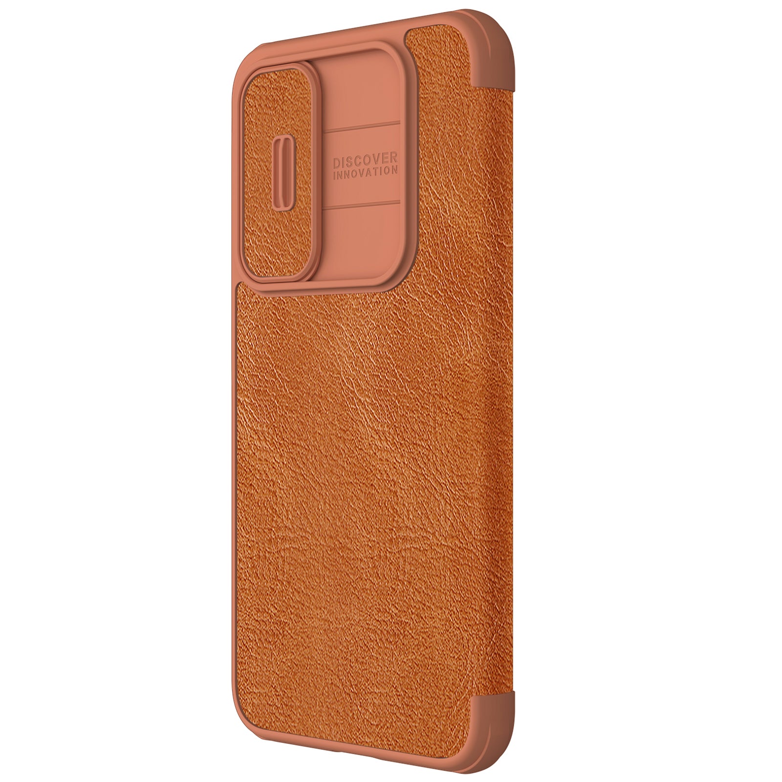 NILLKIN Qin Pro Series for Samsung Galaxy A35 5G Phone Case PU Leather Flip Cover with Card Holder - Brown